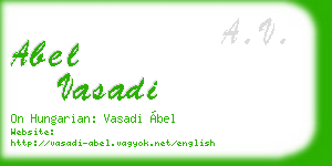 abel vasadi business card